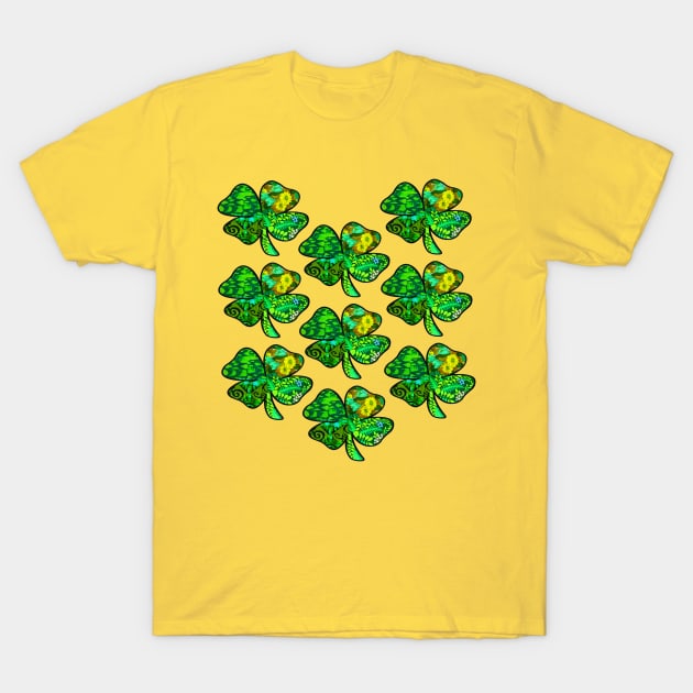 Retro Shamrock Tile T-Shirt by artbyomega